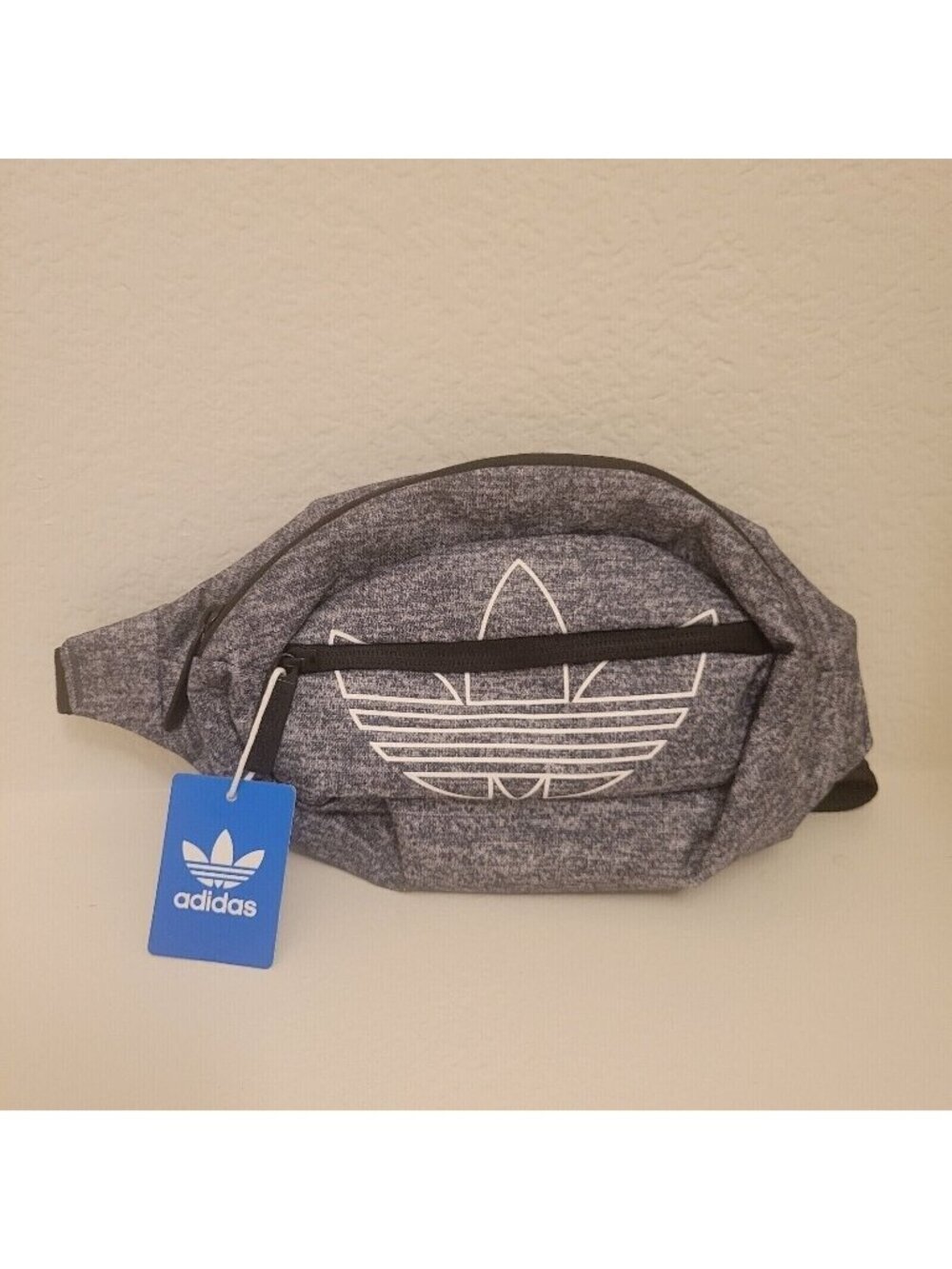 Adidas Trefoil National Fanny Pack Crossbody Waist Belt Bag Gray Sporty Athletic